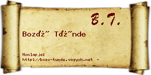 Bozó Tünde névjegykártya